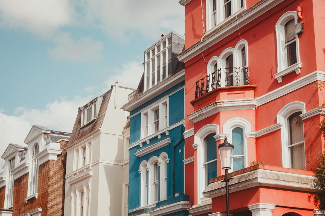 Row of period London terraced houses